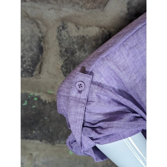 Onetheland Light Purple Blouse‎ Pull Over Twist Front Roll Sleeve Woman's Large - Picture 4 of 12